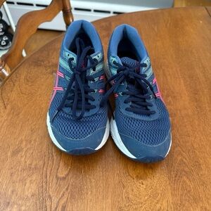 Asics Navy and Pink Athletic Shoes